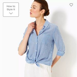 NWT Lilly Pulitzer sea view striped button down size S